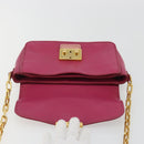 Miu Miu Shoulder Bag Leather Pink Gold Auth 190333A-10