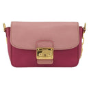 Miu Miu Shoulder Bag Leather Pink Gold Auth 190333A-13