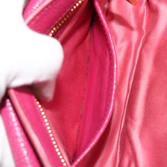 Miu Miu Shoulder Bag Leather Pink Gold Auth 190333A