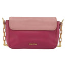Miu Miu Shoulder Bag Leather Pink Gold Auth 190333A-2