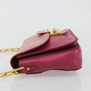 Miu Miu Shoulder Bag Leather Pink Gold Auth 190333A-4
