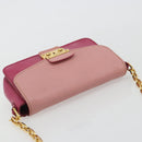 Miu Miu Shoulder Bag Leather Pink Gold Auth 190333A-6