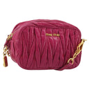 Miu Miu Matelasse Shoulder Bag Leather Pink Gold Auth 190334A-1