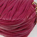 Miu Miu Matelasse Shoulder Bag Leather Pink Gold Auth 190334A-12