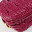 Miu Miu Matelasse Shoulder Bag Leather Pink Gold Auth 190334A-13