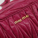 Miu Miu Matelasse Shoulder Bag Leather Pink Gold Auth 190334A-14