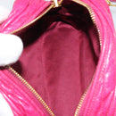 Miu Miu Matelasse Shoulder Bag Leather Pink Gold Auth 190334A-17