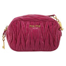 Miu Miu Matelasse Shoulder Bag Leather Pink Gold Auth 190334A-2