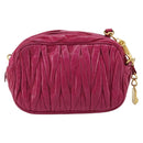 Miu Miu Matelasse Shoulder Bag Leather Pink Gold Auth 190334A-3