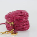 Miu Miu Matelasse Shoulder Bag Leather Pink Gold Auth 190334A-5