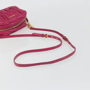 Miu Miu Matelasse Shoulder Bag Leather Pink Gold Auth 190334A-7