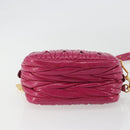 Miu Miu Matelasse Shoulder Bag Leather Pink Gold Auth 190334A-9