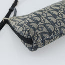 Christian Dior Trotter Canvas Accessory Pouch Navy Silver Auth 190335A-14
