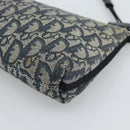Christian Dior Trotter Canvas Accessory Pouch Navy Silver Auth 190335A-15