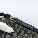 Christian Dior Trotter Canvas Accessory Pouch Navy Silver Auth 190335A-17
