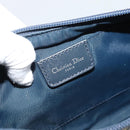 Christian Dior Trotter Canvas Accessory Pouch Navy Silver Auth 190335A-18