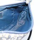 Christian Dior Trotter Canvas Accessory Pouch Navy Silver Auth 190335A-19