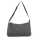 Christian Dior Trotter Canvas Accessory Pouch Navy Silver Auth 190335A-13
