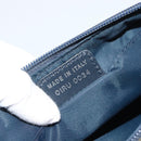 Christian Dior Trotter Canvas Accessory Pouch Navy Silver Auth 190335A-12