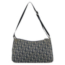 Christian Dior Trotter Canvas Accessory Pouch Navy Silver Auth 190335A-2