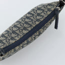 Christian Dior Trotter Canvas Accessory Pouch Navy Silver Auth 190335A-6