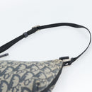 Christian Dior Trotter Canvas Accessory Pouch Navy Silver Auth 190335A-8