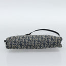 Christian Dior Trotter Canvas Accessory Pouch Navy Silver Auth 190335A-5