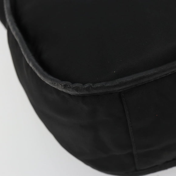 PRADA Shoulder Bag Nylon Black Silver Auth 190337A