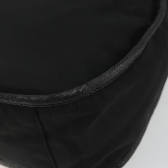 PRADA Shoulder Bag Nylon Black Silver Auth 190337A