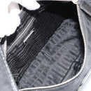 PRADA Shoulder Bag Nylon Black Silver Auth 190337A-10