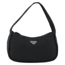 PRADA Shoulder Bag Nylon Black Silver Auth 190337A-13