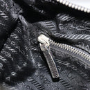 PRADA Shoulder Bag Nylon Black Silver Auth 190337A-23