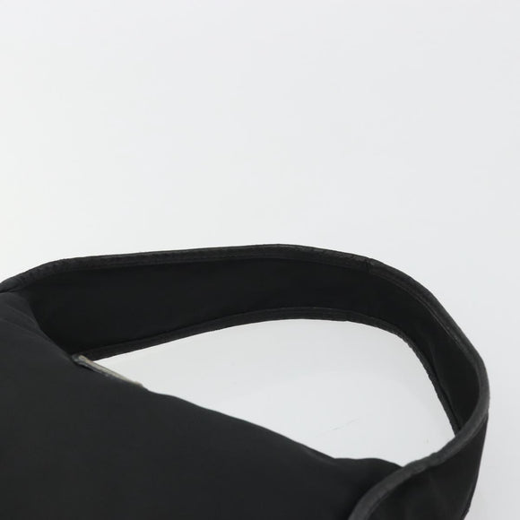 PRADA Shoulder Bag Nylon Black Silver Auth 190337A