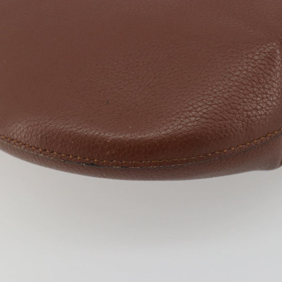 BURBERRY Shoulder Bag Leather Brown Gold Auth 190339A