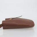 BURBERRY Shoulder Bag Leather Brown Gold Auth 190339A-4