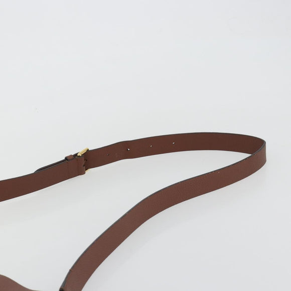 BURBERRY Shoulder Bag Leather Brown Gold Auth 190339A