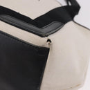 BALENCIAGA Navy Cabas M Tote Bag Canvas Leather Ivory Silver 339933 Auth 190340-11