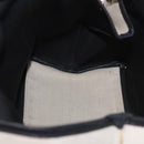 BALENCIAGA Navy Cabas M Tote Bag Canvas Leather Ivory Silver 339933 Auth 190340-17