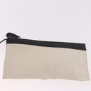 BALENCIAGA Navy Cabas M Tote Bag Canvas Leather Ivory Silver 339933 Auth 190340-19