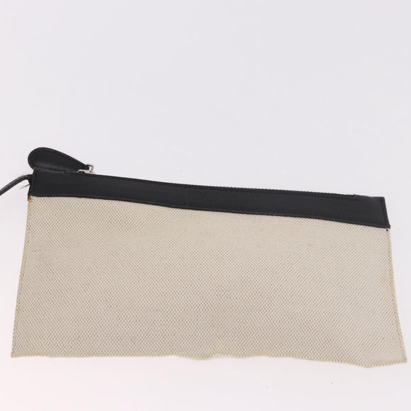 BALENCIAGA Navy Cabas M Tote Bag Canvas Leather Ivory Silver 339933 Auth 190340