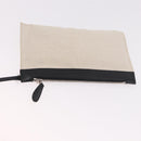 BALENCIAGA Navy Cabas M Tote Bag Canvas Leather Ivory Silver 339933 Auth 190340-20