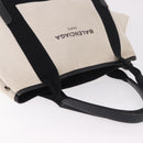 BALENCIAGA Navy Cabas M Tote Bag Canvas Leather Ivory Silver 339933 Auth 190340-6