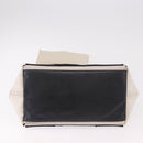 BALENCIAGA Navy Cabas M Tote Bag Canvas Leather Ivory Silver 339933 Auth 190340-9