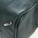 LOEWE Amazona 44 Boston Bag Leather Green Silver Auth 190342V-15