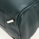LOEWE Amazona 44 Boston Bag Leather Green Silver Auth 190342V-17