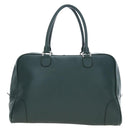 LOEWE Amazona 44 Boston Bag Leather Green Silver Auth 190342V-13