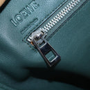 LOEWE Amazona 44 Boston Bag Leather Green Silver Auth 190342V-23