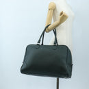 LOEWE Amazona 44 Boston Bag Leather Green Silver Auth 190342V-25