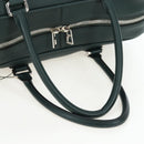 LOEWE Amazona 44 Boston Bag Leather Green Silver Auth 190342V-7