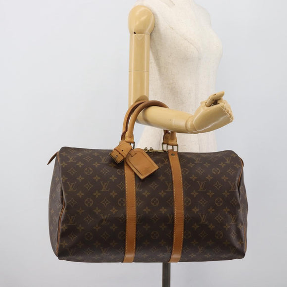 LOUIS VUITTON Monogram Keepall 45 Boston Bag M41428 LV Auth 190343A